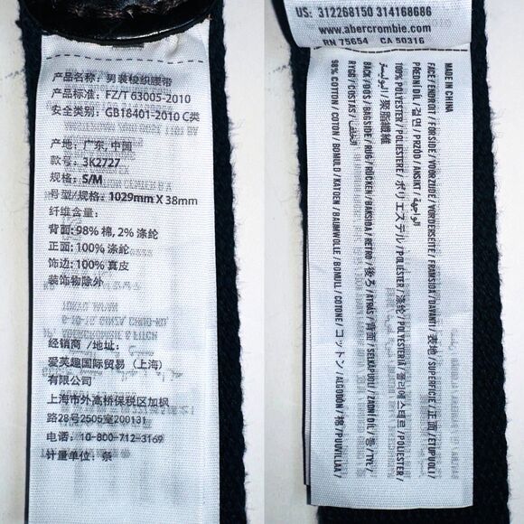 A&F Abercrombie & Fitch Men's Aztec Woven D-Ring Belt S/M 40.5" x 1.5" - Picture 6 of 6